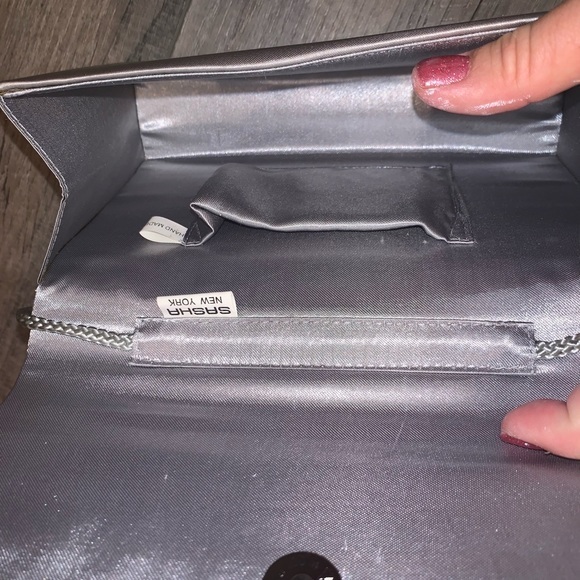 SASHA NY Silver sparkly Beaded Crossbody Clutch - Picture 10 of 10